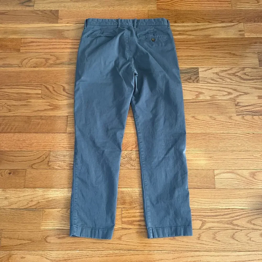 J. Crew Factory Flex Straight Leg Pants Mens 33x30 Blue Chino H3186